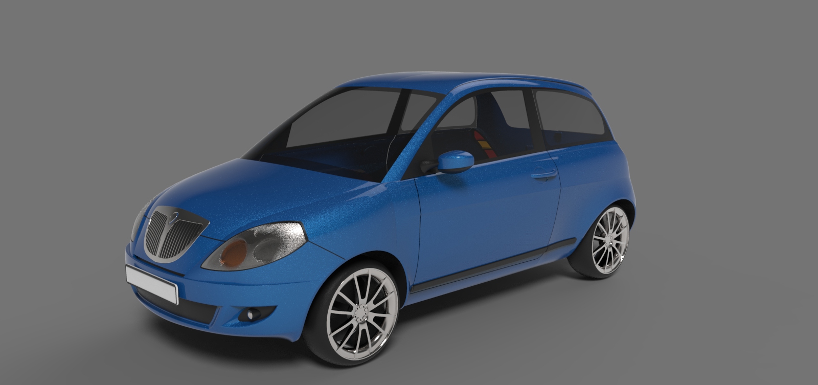 蓝旗亚Lancia Ypsilon轿车外壳模型3D图纸 Solidworks设计